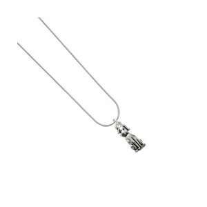 Spotted Dog Silver Plated Snake Chain Charm Necklace [Jewelry]