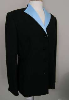 Tahari Blazer Black & Blue Size 14 NWT $595 Hong Kong  