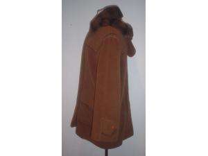 Giuliana Teso brown virgin wool faux fur trim coat 42/8  