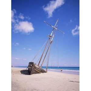 Shipwreck on the Beach on South Coast, Fuerteventura, Canary Islands 
