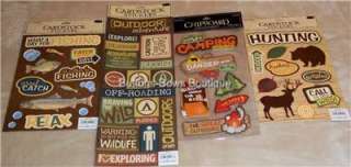 NEW Camping 12x12 Paper Stickers SUMMER CAMP FISHING HUNTING TENT 