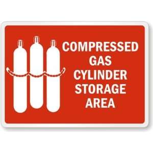Compressed Gas Cylinder Storage Area (with Graphic) Laminated Vinyl 