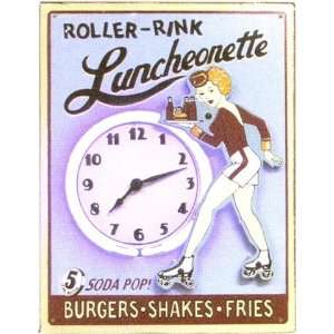  Roller Rink Luncheonette Neon Sign Clock Toys & Games