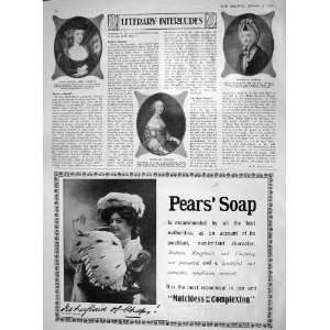  1909 GUNNING LENCLOS FANNY BURNEY LADIES PEARS SOAP
