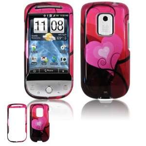 Red Pink Heart Design Hard Accessory Faceplate Case Cover for HTC Hero 