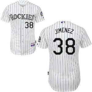  Colorado Rockies #38 Ubaldo Jimenez White Stripe 2011 MLB 