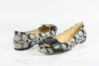 Coach Amelia Flats Womens Shoes in Black/White  
