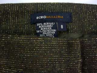 BCBG MAXAZRIA Gold Metallic Dress Pant Womens Size 8  