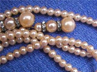VINTAGE VICTORIAN 32 INCH LARIAT BOLO STYLE PEARL NECKLACE VERY OLD 