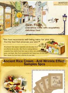 SKIN FOOD] SKINFOOD Ancient Rice Cream Wrinkle Care Samples 5pcs 