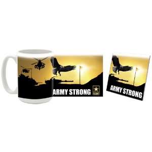 US Army Strong Eagle and Helicopters Coffee Mug/Coaster  