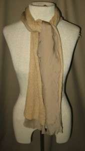 DRIES VAN NOTEN Tan Double Faced Silk/Cashmere Scarf 62 by 10  