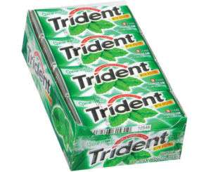 Trident ~ Spearmint Gum~ 12/18 pks. 216pcs~Sugarfree  