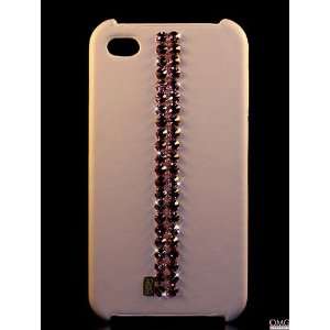 iPhone 4 4s Leather Back Case, Swarovski Crystal Bling Diamante Case 