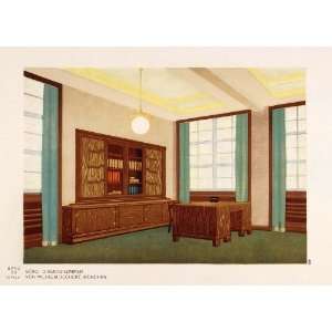  1930 Art Deco Interior Design Office Furniture Print 