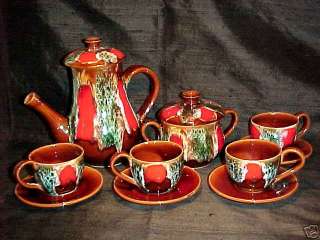 FM49,FABULOUS 1950s FRENCH VALLAURIS COFFEE / TEA SET  