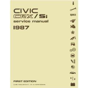  1987 HONDA CIVIC CRX SI Shop Service Repair Manual Book 