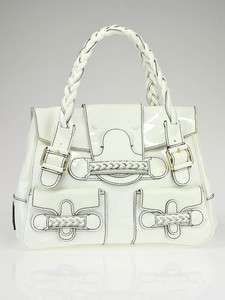 Valentino Garavani White Patent Leather Histoire Bag  