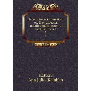    book  a Scottish record. 1 Ann Julia (Kemble) Hatton Books