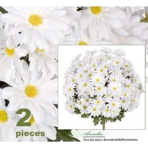 TWO 19 Artificial Daisy Flower Bushes (a total of 144 flower heads 