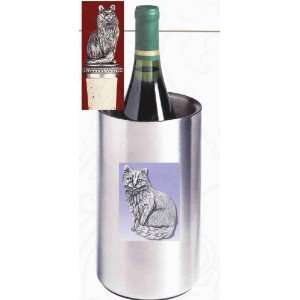 Cat Wine Chiller with Cat Pewter Bottle Stopper  Kitchen 