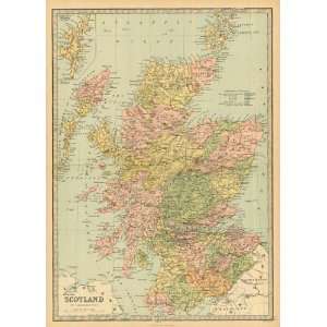  Bartholomew 1881 Antique Map of Scotland