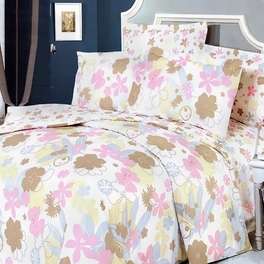 Pink Brown King Twin Duvet Comforter Bed Bedding Set  