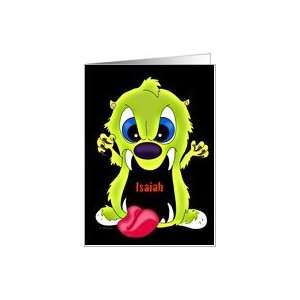  Isaiah   Monster Face Halloween Card Health & Personal 