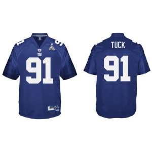  2012 Super Bowl Giants #91 Tuck blue jerseys size 48 56 
