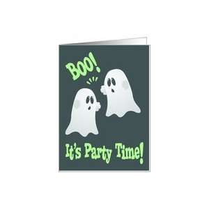 Halloween Party Invitation with Cute Ghosts Card