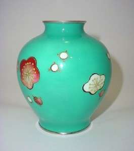 Japanese Cloisonne Ando Signed Enamel Vase  