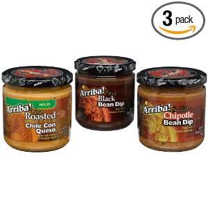 Arriba Bean & Queso Dip Party Pack (Spicy Black Bean, Smoked Chipotle 