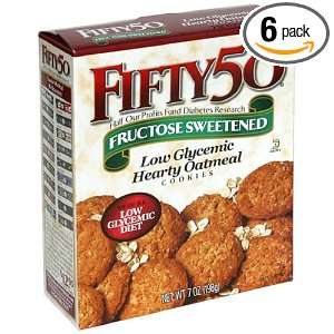 Fifty 50 Cookies, Hearty Oatmeal, 7 Ounce Boxes (Pack of 6)  