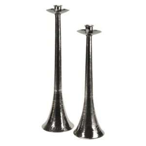   Nickel Finished Candle Stand With Sleek Urban Design Home & Garden