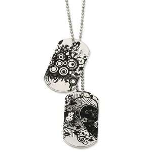  Stainless Steel Hearts in Flight Dog Tag Necklace Jewelry