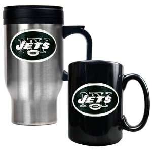  New York Jets NFL Travel Mug & Ceramic Mug Set   Primary 