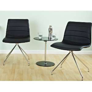  Ashton Swivel Chair   Set of 2 (Black/Chrome) (32H x 19.5 