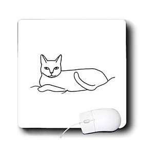   Cat Art   Cat Laying Outline Art Drawing   Mouse Pads Electronics