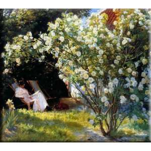  Marie en el jardín 16x14 Streched Canvas Art by Kroyer 