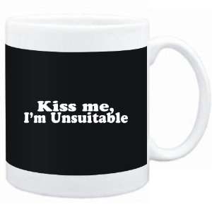 Mug Black  Kiss me, Im unsuitable  Adjetives  Sports 