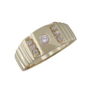    Gazhia   size 10.75 14K Gents Channel Set Diamond Ring Jewelry