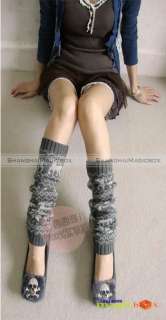 Women Fashion Vintage Snowflake Loose Thigh Knee Long Socks Stockings 