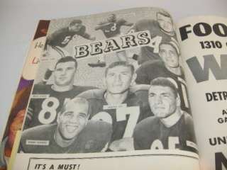 1957 Detroit Lions Vs. Chicago Bears Vintage NFL Football Game Program 