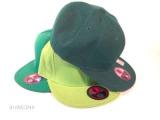 Plain Cap Blank Baseball Hat Fitted Solid Flat Brim Turquoise Green 