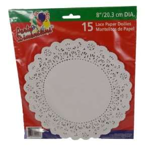   Set of 15 White Lace Paper 8 Round Craft Cake Doilies