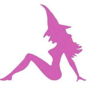 Witch Mudflap Girl Halloween Cool Sexy for Cars and Walls 5 Inch Lilac 