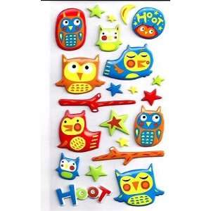  Hoot Owls 22 Pieces Dimensional Stickers by Sticko, EK 