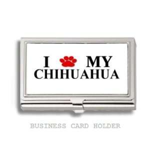  Chihuahua Love My Dog Paw Business Card Holder Case 