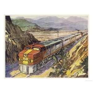  Train of the Santa Fe Railroad Drawn by a Diesel  Electric 