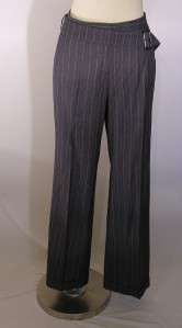 ANNE KLEIN Gray Pinstripe Wool Pants Blazer Jacket Suit Sz 8  
